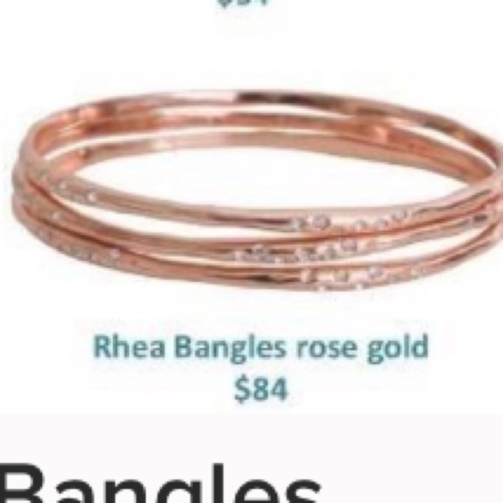 Stella & Dot | Dainty Rose Gold Bangle Bracelet 🥀⚜️Rhea Rose Gold Bangles - Picture 4 of 5